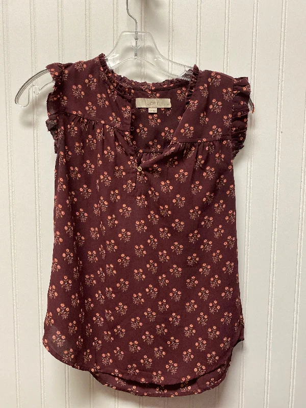 Red Top Sleeveless Loft, Size Petite   Xs