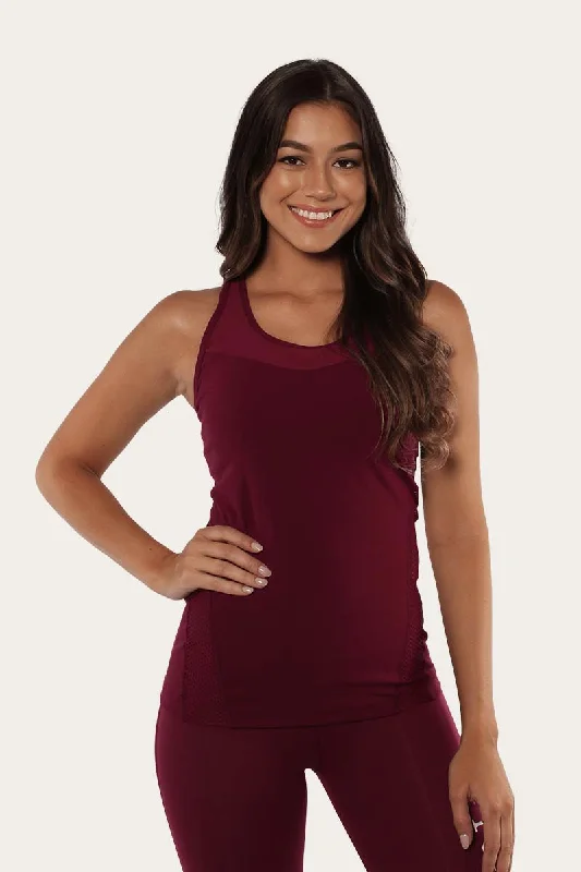 Leveque Womens Classic Active Singlet - Cabernet