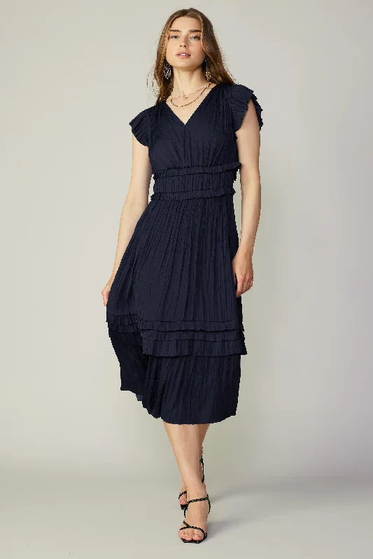 Sereia Pleated Midi Dress